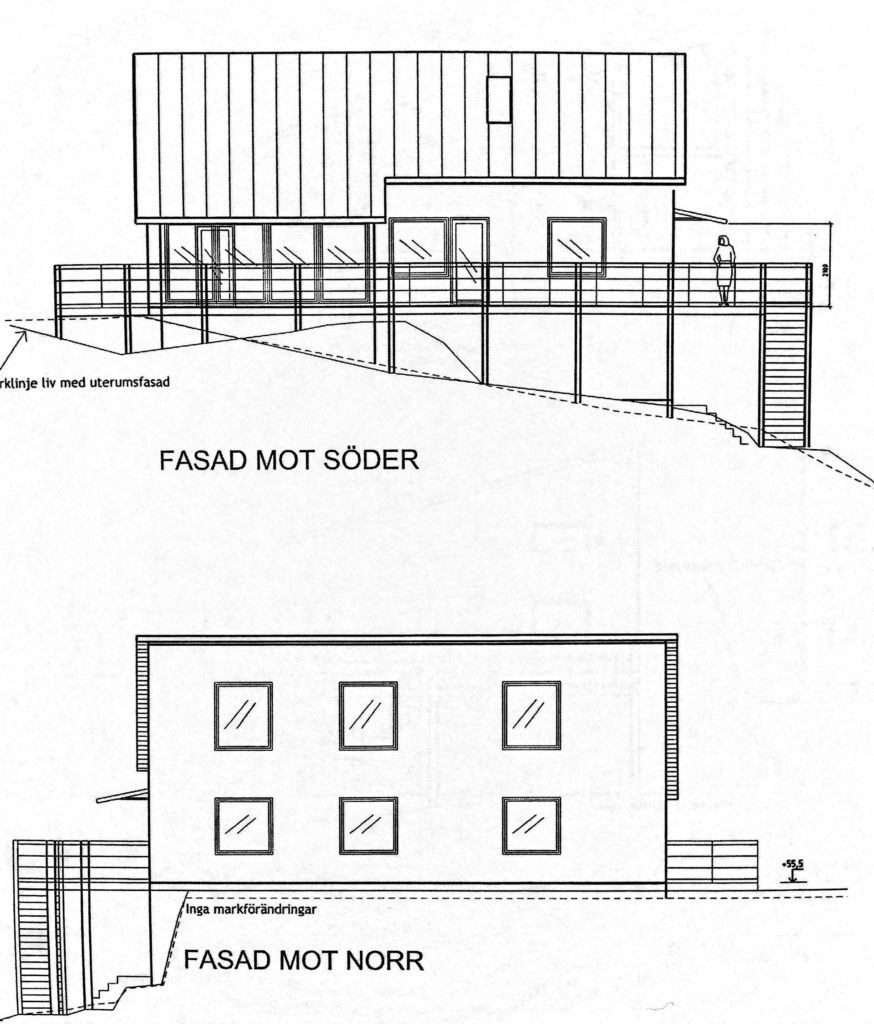 Huset från söder och norr